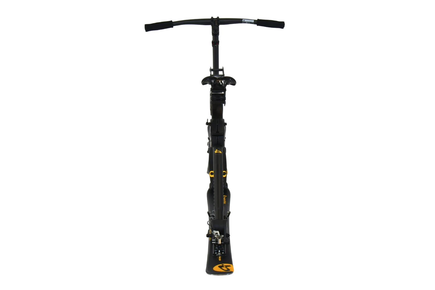 Brenter C6 Carbon Hike & Bike ski attachment and front fork close-up detail