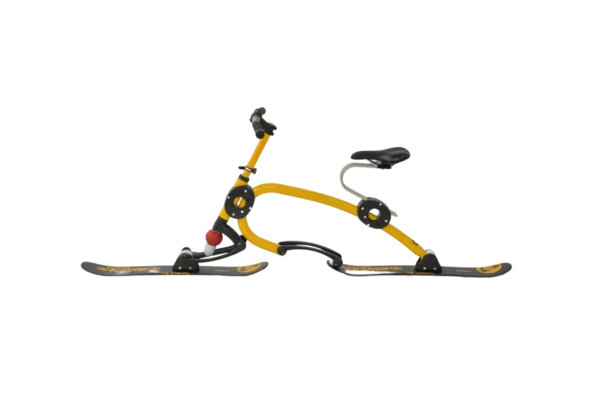 Brenter J4 Junior Skibike side profile showing child-sized frame and ski system