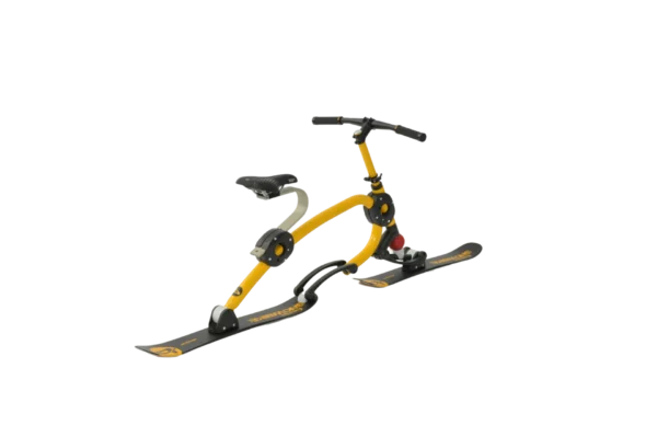 Brenter J4 Junior Skibike in use on alpine slopes with child-friendly frame and geometry