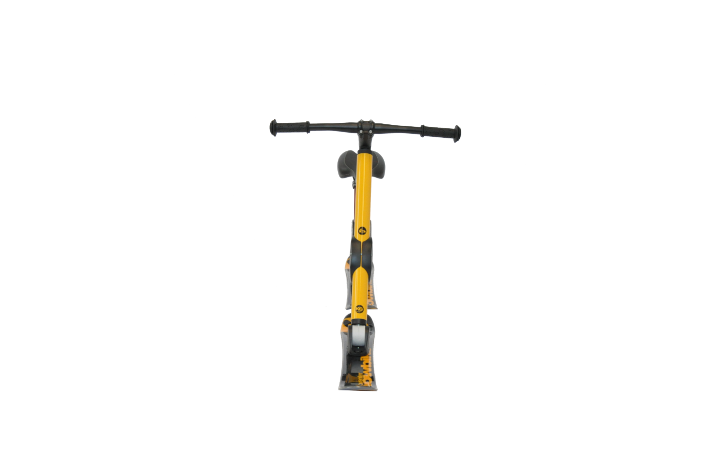 Brenter K6 Kiddy Skibike binding and seat pad detail for comfort and safety on ski slopes