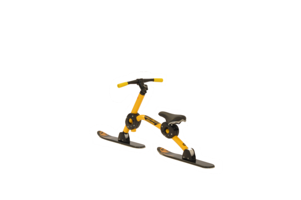 Brenter Mini Skibike side profile showing compact frame and ski attachment system