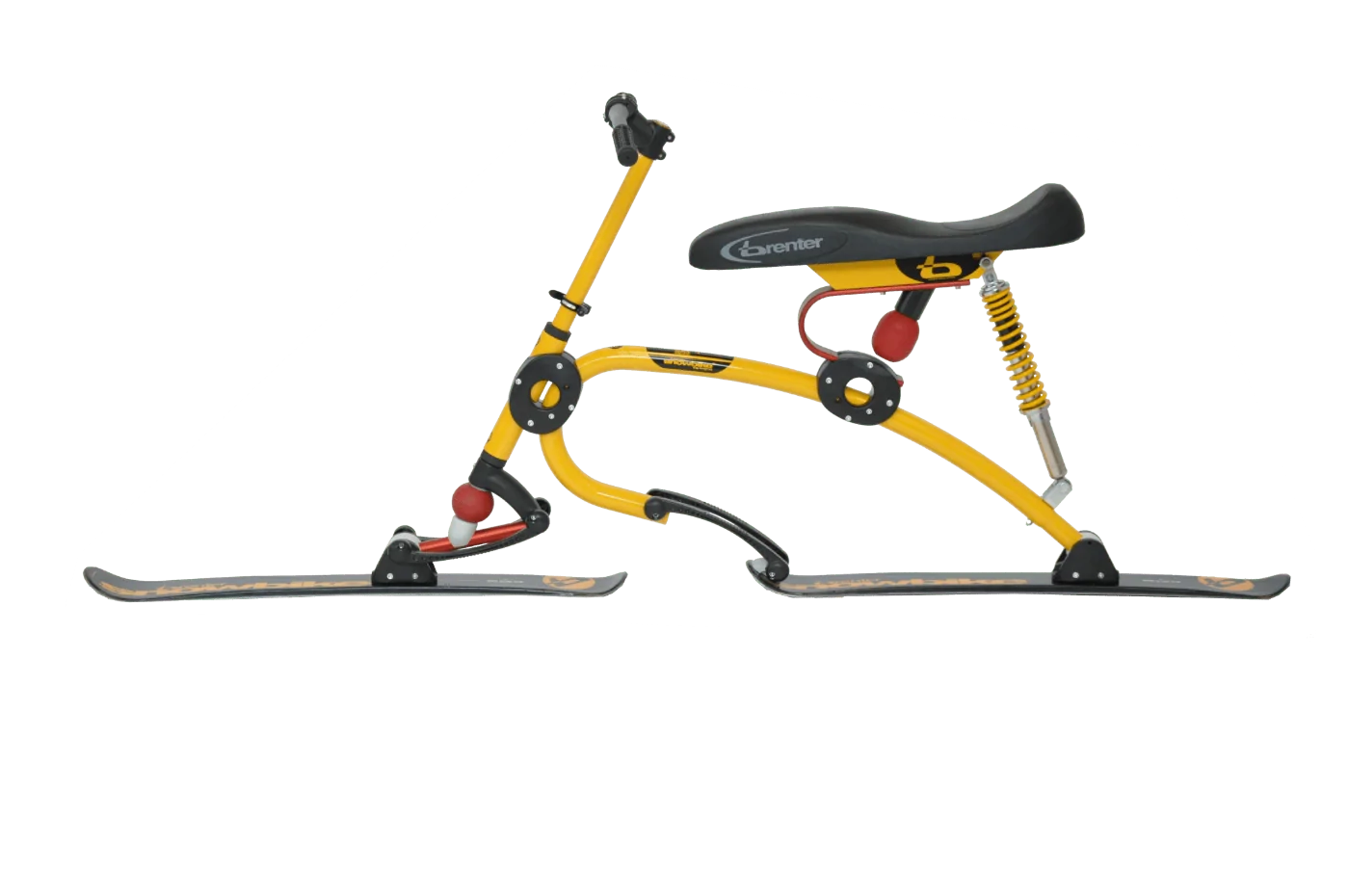 Brenter C6H Heavy Duty Skibike side profile showing heavy-duty frame and ski setup