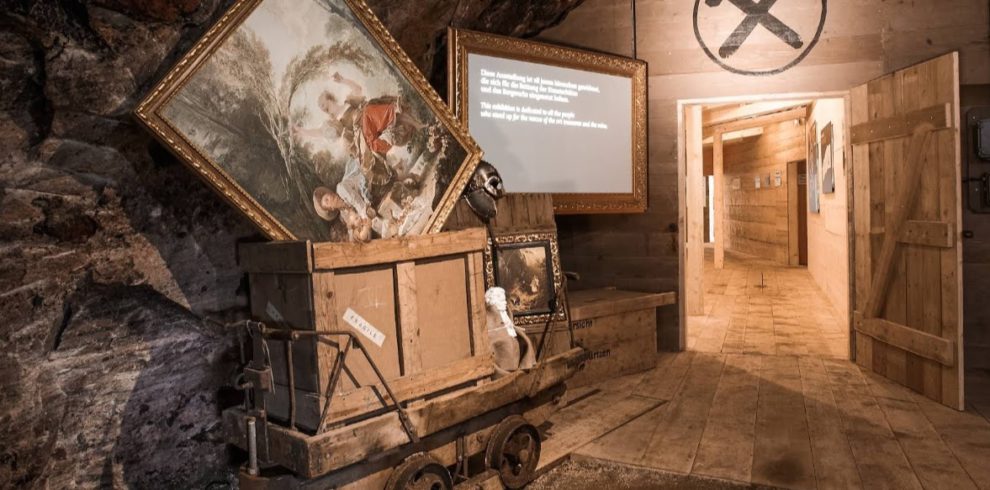 Interactive museum display showcasing WWII history and artifacts hidden in the Altaussee Salt Mine